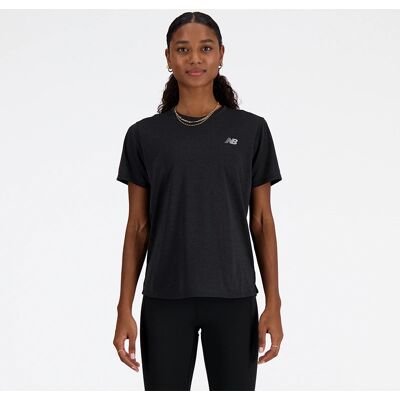 New Balance Dam löpart-shirt Heather svart - Sporttop New Balance Dam löpart-shirt Heather svart - Sporttop