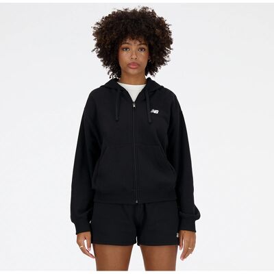 New Balance WJ41501 Schwarz Oversized Reißverschluss Hoodie - Sport New Balance WJ41501 Schwarz Oversized Reißverschluss Hoodie - Sport