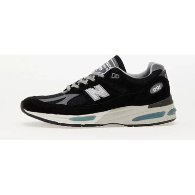 New Balance 991v2 - Schwarze Leder Mesh Sneaker New Balance 991v2 - Schwarze Leder Mesh Sneaker