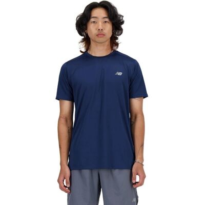 T-shirt sportivo in poliestere riciclato navy da uomo di New Balance - Multisport T-shirt sportivo in poliestere riciclato navy da uomo di New Balance - Multisport