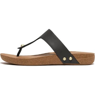 Fitflop Iqushion sandali in pelle a infradito neri Fitflop Iqushion sandali in pelle a infradito neri