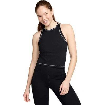 Top cu bretele negru Dri-FIT ribbed Nike pentru femei L Top cu bretele negru Dri-FIT ribbed Nike pentru femei L