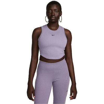 Nike Model FB8279-509 Tricou Slim Fit Gri cu Ribs - Tricou Nike Model FB8279-509 Tricou Slim Fit Gri cu Ribs - Tricou