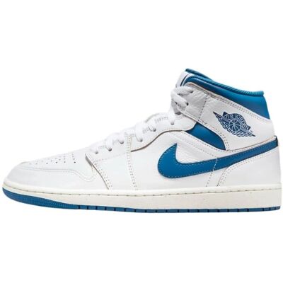 Nike Air Jordan 1 Mid SE Biało/Przemysłowe Niebieskie Buty Nike Air Jordan 1 Mid SE Biało/Przemysłowe Niebieskie Buty