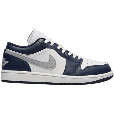 Nike Jordan Baskets lave Air Jordan 1 hvide og marineblå - Sko Nike Jordan Baskets lave Air Jordan 1 hvide og marineblå - Sko