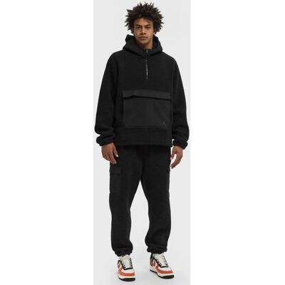 Nike Jordan Saco de felpa de pelo alto negro - Sudadera Nike Jordan Saco de felpa de pelo alto negro - Sudadera