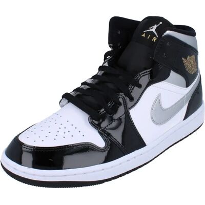 Nike Jordan Black & White Air Jordan 1 Mid SE Sneakers - SORT/ METALLIC SØLV - Størrelse: US 10.5 - mand Nike Jordan Black & White Air Jordan 1 Mid SE Sneakers - SORT/ METALLIC SØLV - Størrelse: US 10.5 - mand