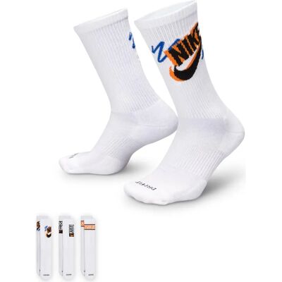 Nike Pack de 3 Meias Crew Essenciais - Branco - Esporte Nike Pack de 3 Meias Crew Essenciais - Branco - Esporte