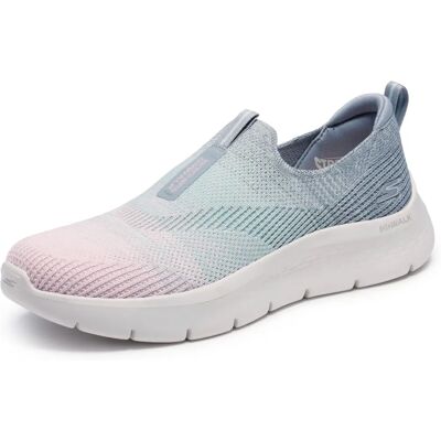 Baskets Slip-On Skechers Gris/Rose - Chaussures Baskets Slip-On Skechers Gris/Rose - Chaussures