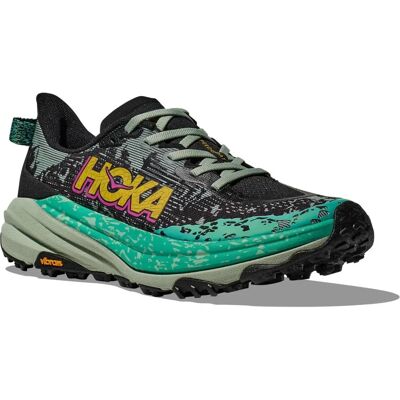 HOKA Damen Speedgoat 6 Trail Schuhe - Schwarz/Aloe Vera - Größe 36,5 HOKA Damen Speedgoat 6 Trail Schuhe - Schwarz/Aloe Vera - Größe 36,5