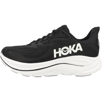 HOKA Men's Clifton 10 Road Running Shoes - Black/White - Size 9.5 HOKA Men's Clifton 10 Road Running Shoes - Black/White - Size 9.5