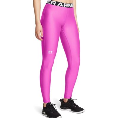 HeatGear Leggings fra Under Armour - Magenta/Hvid - Høj Elastisk Talje - Leggings HeatGear Leggings fra Under Armour - Magenta/Hvid - Høj Elastisk Talje - Leggings