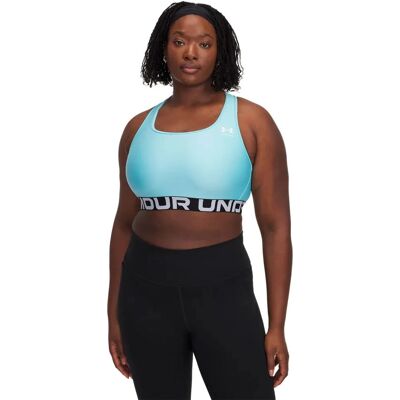 Under Armour HeatGear Mid Branded Himmelblau Sport-BH - XS Under Armour HeatGear Mid Branded Himmelblau Sport-BH - XS