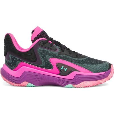 Under Armour Spawn 7 Basketballschuhe - Schwarz / Violett / Grün - Unisex Under Armour Spawn 7 Basketballschuhe - Schwarz / Violett / Grün - Unisex