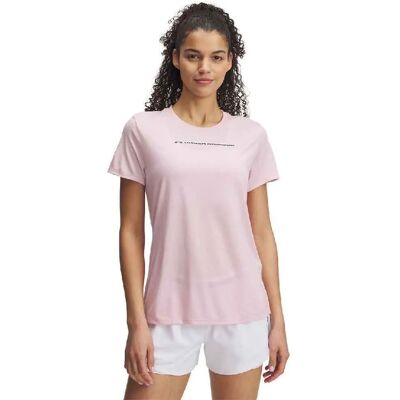 Tricou grafic de damă Under Armour PTH cu mânecă scurtă Roz / Gri Tricou grafic de damă Under Armour PTH cu mânecă scurtă Roz / Gri
