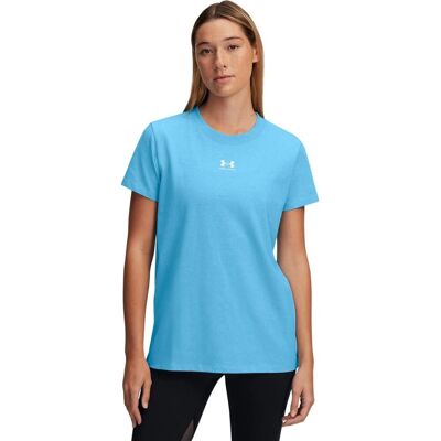 T-shirt Under Armour Rival Core SS Bleu Calm pour Femmes - Publicité T-shirt Under Armour Rival Core SS Bleu Calm pour Femmes - Publicité
