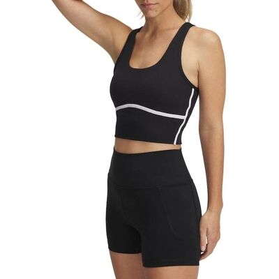 Under Armour - Meridian Piped Crop-Top - Negro/Blanco - XS - Top Under Armour - Meridian Piped Crop-Top - Negro/Blanco - XS - Top