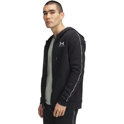 Under Armour Icon Fleece FZ Taping Zwart/Wit S - Sweater Under Armour Icon Fleece FZ Taping Zwart/Wit S - Sweater