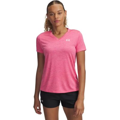 Under Armour Tech V-Neck Sports Top - Super Pink - S Under Armour Tech V-Neck Sports Top - Super Pink - S