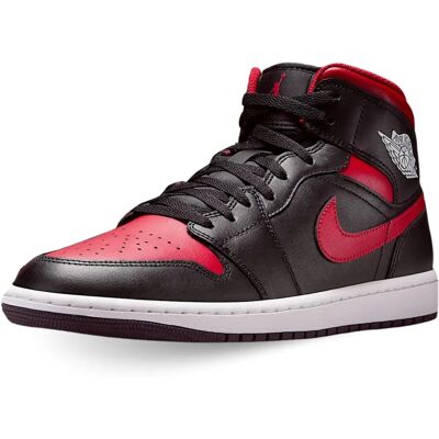 Baskets Jordan Air Jordan 1 Mid Black/Varsity Red - Summit White - Publicité Baskets Jordan Air Jordan 1 Mid Black/Varsity Red - Summit White - Publicité
