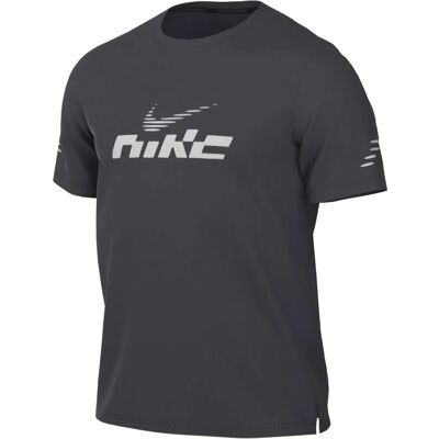 Tricou tehnic Nike Miler Flash gri cu mânecă scurtă - Running Shirt Tricou tehnic Nike Miler Flash gri cu mânecă scurtă - Running Shirt