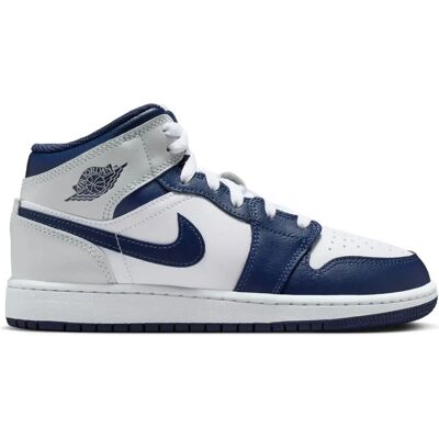 Jordan - AJ1 Mid - White - 38.5 - Leder Sneaker Jordan - AJ1 Mid - White - 38.5 - Leder Sneaker