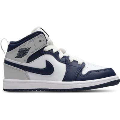 Jordan - AJ1 Mid - Leather - White - Sneakers Jordan - AJ1 Mid - Leather - White - Sneakers