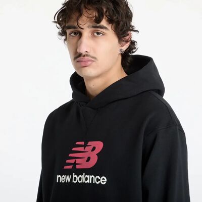 Hanorac cu logo în terry francez - Negru - Bărbat Hanorac cu logo în terry francez - Negru - Bărbat
