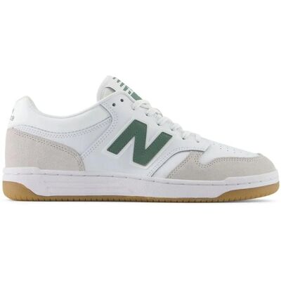 Chaussures New Balance 480 Blanc Gris - Style basket classique - Publicité Chaussures New Balance 480 Blanc Gris - Style basket classique - Publicité