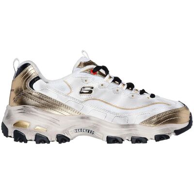 Skechers D'Lites-Vintage Vision Turnschuhe - Weiß/Schwarz/Gold Skechers D'Lites-Vintage Vision Turnschuhe - Weiß/Schwarz/Gold