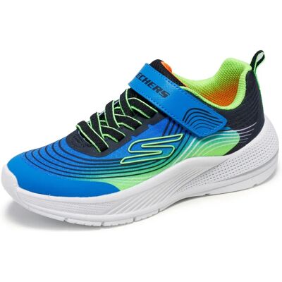Skechers Microspec Advance Lichtgewicht Sneakers - Jongens Blauw/Limoen Skechers Microspec Advance Lichtgewicht Sneakers - Jongens Blauw/Limoen