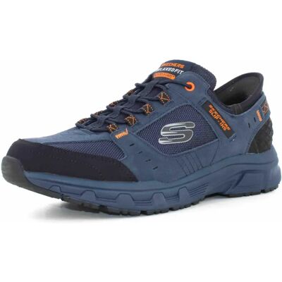 Skechers Oak Canyon Slip-In Mens Trainers - Navy/Orange Skechers Oak Canyon Slip-In Mens Trainers - Navy/Orange