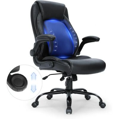 Chaise de bureau VEVOR avec support lombaire réglable - Siège exécutif en cuir ergonomique - Publicité Chaise de bureau VEVOR avec support lombaire réglable - Siège exécutif en cuir ergonomique - Publicité