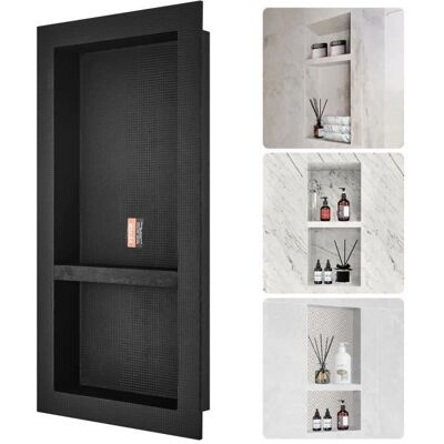 Niche de Douche Vevor - 16x32 Pouces Étagère Double Étanché pour Salle de Bain - Publicité Niche de Douche Vevor - 16x32 Pouces Étagère Double Étanché pour Salle de Bain - Publicité