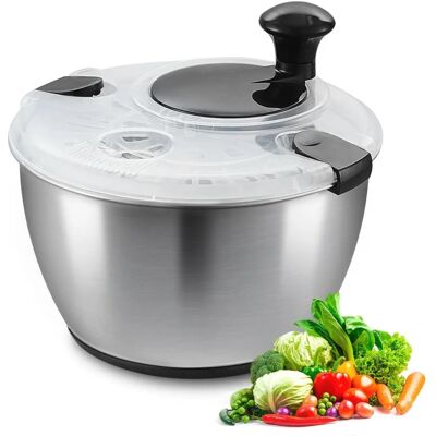 Vevor Essoreuse à salade en acier inoxydable - 4,75Qt Grand séchoir à légumes sans BPA - Publicité Vevor Essoreuse à salade en acier inoxydable - 4,75Qt Grand séchoir à légumes sans BPA - Publicité