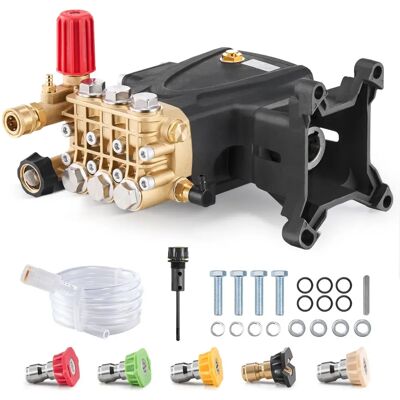 Vevor Painepesurin Vesipumppu - Triplex Vaakasuora 4000 PSI - 4 GPM - Varaosasarja Vevor Painepesurin Vesipumppu - Triplex Vaakasuora 4000 PSI - 4 GPM - Varaosasarja