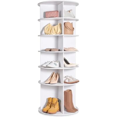 Vevor Tour à Chaussures Rotatif Blanc 6 Niveaux - Organisateur de Chaussures - Publicité Vevor Tour à Chaussures Rotatif Blanc 6 Niveaux - Organisateur de Chaussures - Publicité