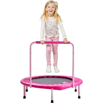 Vevor Kinder Trampolin - 36" Faltbar für Innen/Außen mit Griff - Pink Vevor Kinder Trampolin - 36" Faltbar für Innen/Außen mit Griff - Pink
