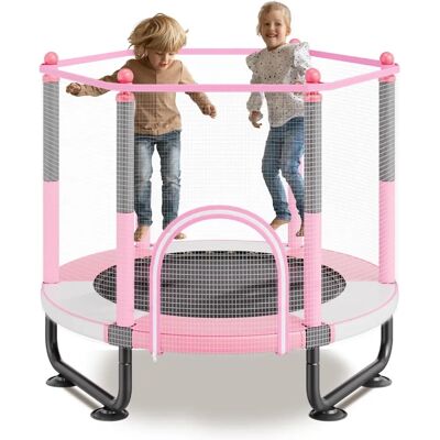 Vevor Trampoline pour enfants - 60" Rose avec filet de sécurité et panier de basketball - Publicité Vevor Trampoline pour enfants - 60" Rose avec filet de sécurité et panier de basketball - Publicité