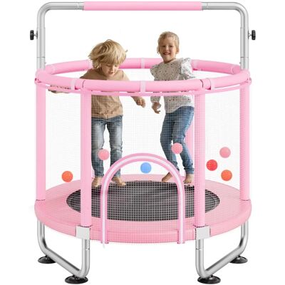 Vevor Trampolina dla dzieci - 55 cali, Różowa - Siatka bezpieczeństwa & Koszykówka Vevor Trampolina dla dzieci - 55 cali, Różowa - Siatka bezpieczeństwa & Koszykówka