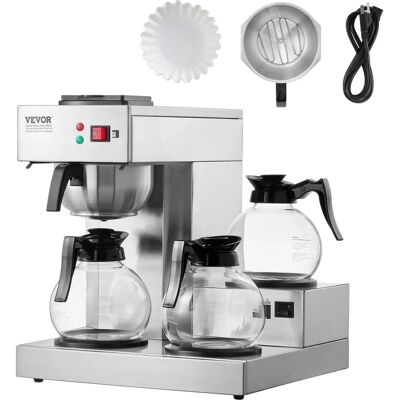 Cafetière commerciale Vevor avec 3 pots en verre - Machine à café de bureau Cafetière commerciale Vevor avec 3 pots en verre - Machine à café de bureau