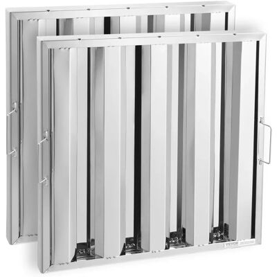 Filtre à Capot Commercial en Acier Inoxydable Vevor - 19.5W x 19.5H Pouces - Pack de 2 - Publicité Filtre à Capot Commercial en Acier Inoxydable Vevor - 19.5W x 19.5H Pouces - Pack de 2 - Publicité