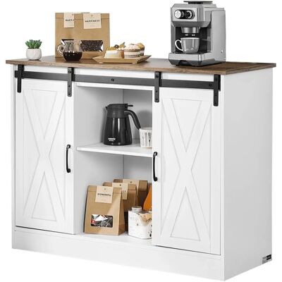 Vevor Kaffee Bar Schrank - 3-stöckiger Küchenwagen mit Scheunentoren Vevor Kaffee Bar Schrank - 3-stöckiger Küchenwagen mit Scheunentoren