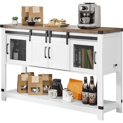 Vevor Kaffee-Bar Schrank - 120x39,8x83cm Mehrstufiges Landhausregal Vevor Kaffee-Bar Schrank - 120x39,8x83cm Mehrstufiges Landhausregal