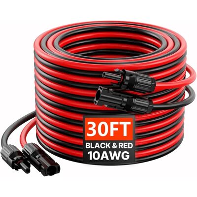 Câble d'extension pour panneau solaire Vevor - 9,14M 10 AWG avec connecteurs - Publicité Câble d'extension pour panneau solaire Vevor - 9,14M 10 AWG avec connecteurs - Publicité