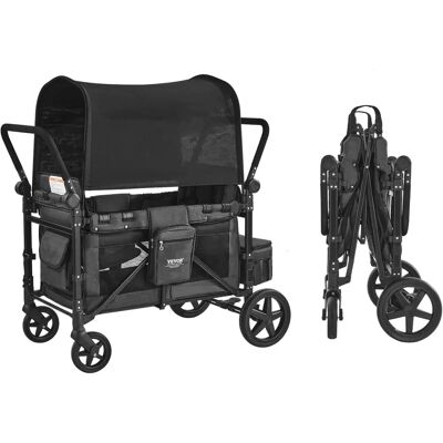 Vevor Wagon Kinderwagen für 4 Kinder - Zusammenklappbar, Verstellbarer Griff, Sicherheit & Verdeck Vevor Wagon Kinderwagen für 4 Kinder - Zusammenklappbar, Verstellbarer Griff, Sicherheit & Verdeck
