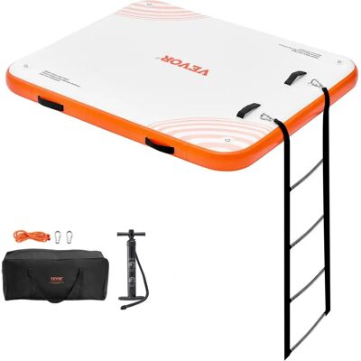 Doca Flottante Gonflable VEVOR - 6x5FT, Portable, Antidérapant, Avec Échelle - Publicité Doca Flottante Gonflable VEVOR - 6x5FT, Portable, Antidérapant, Avec Échelle - Publicité