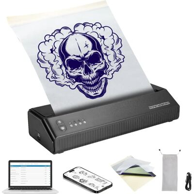 Impressora de Transferência de Tatuagem Bluetooth Sem Fio VEVOR Impressora de Transferência de Tatuagem Bluetooth Sem Fio VEVOR