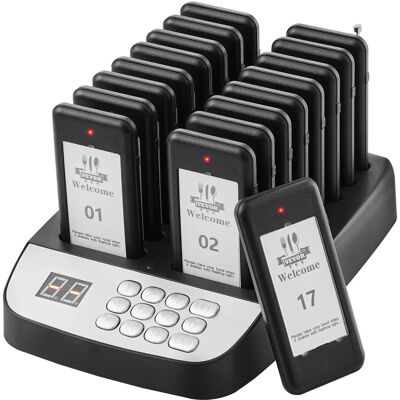 Vevor Restaurant Pager System - 16 Pagers - Kabellose 500m Reichweite Vevor Restaurant Pager System - 16 Pagers - Kabellose 500m Reichweite