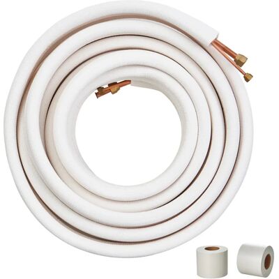 Vevor Copper Line Set - 50FT, 1/4 & 1/2" Tubes, Insulation - HVAC Vevor Copper Line Set - 50FT, 1/4 & 1/2" Tubes, Insulation - HVAC